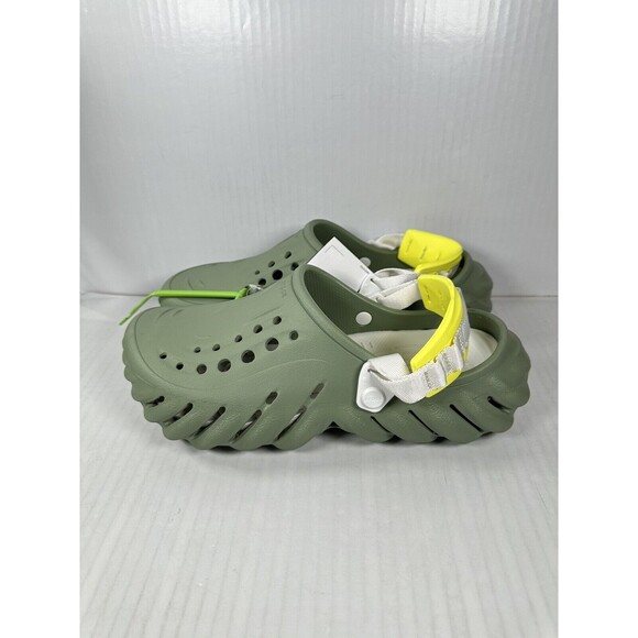 Size 8M/10W CROCS Echo Clog Moss Green Vert Mousse 207937-308 Slip On Shoes NEW - Picture 3 of 7